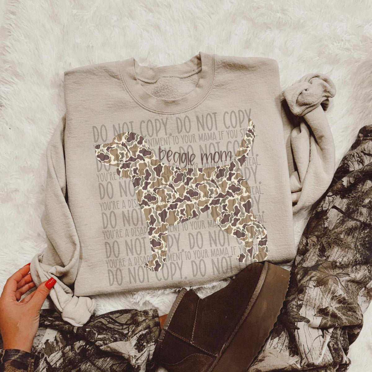 Beagle mom CAMO (SWD) DTF transfer