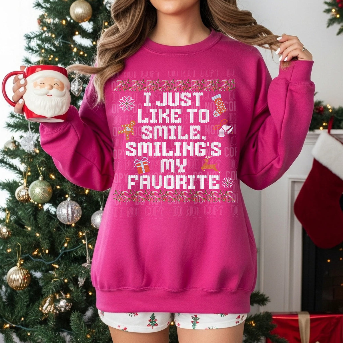 I like to smile Christmas Sweater (SBB) DTF Transfer