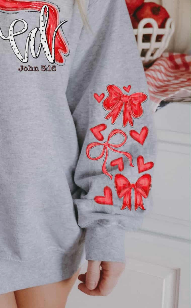 Loved Red bow (SET OF TWO SLEEVES) (Phdc) DTF Transfer