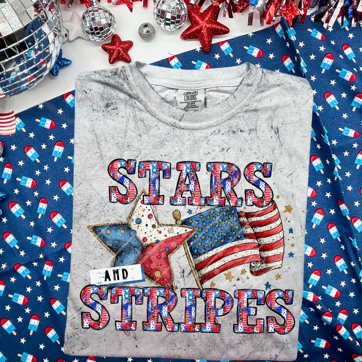 Stars & Stripes star and flag (exclusive) DTF Transfer