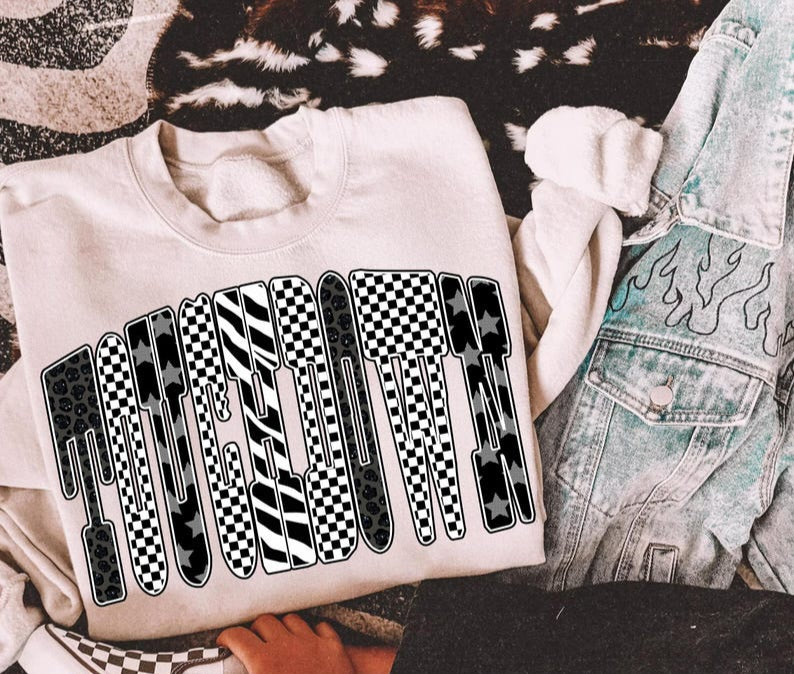 Touchdown checkered and zebra 109811 DTF transfers