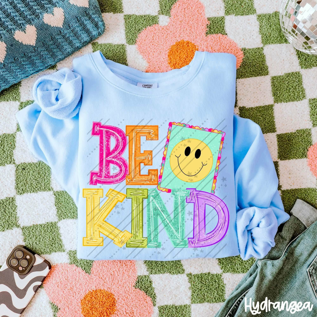 Be kind yellow framed smiley  (Carter) DTF Transfer
