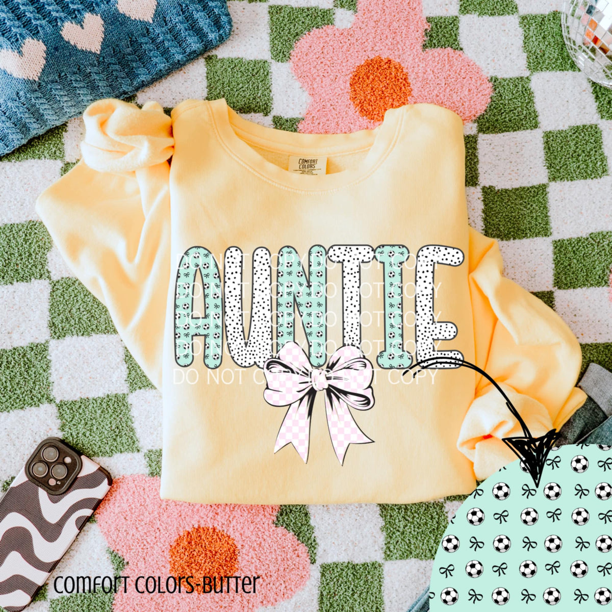 Auntie soccer letters (CSG) 90222 DTF transfer