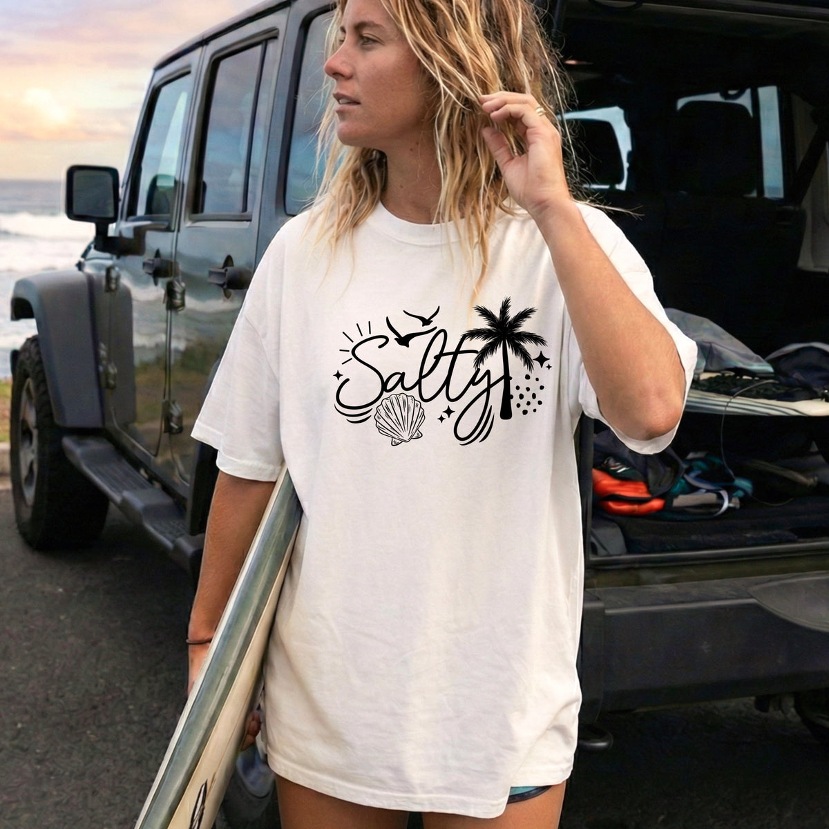 Salty Palm Tree black (csc) DTF Transfer