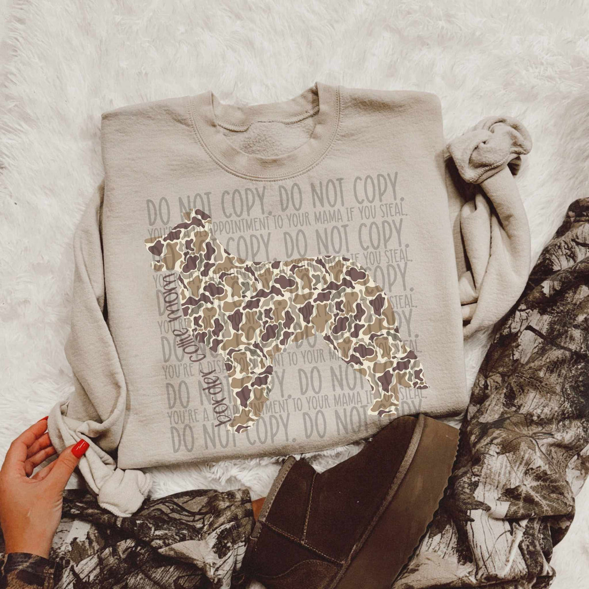 Border Collie mom CAMO (SWD) DTF transfer