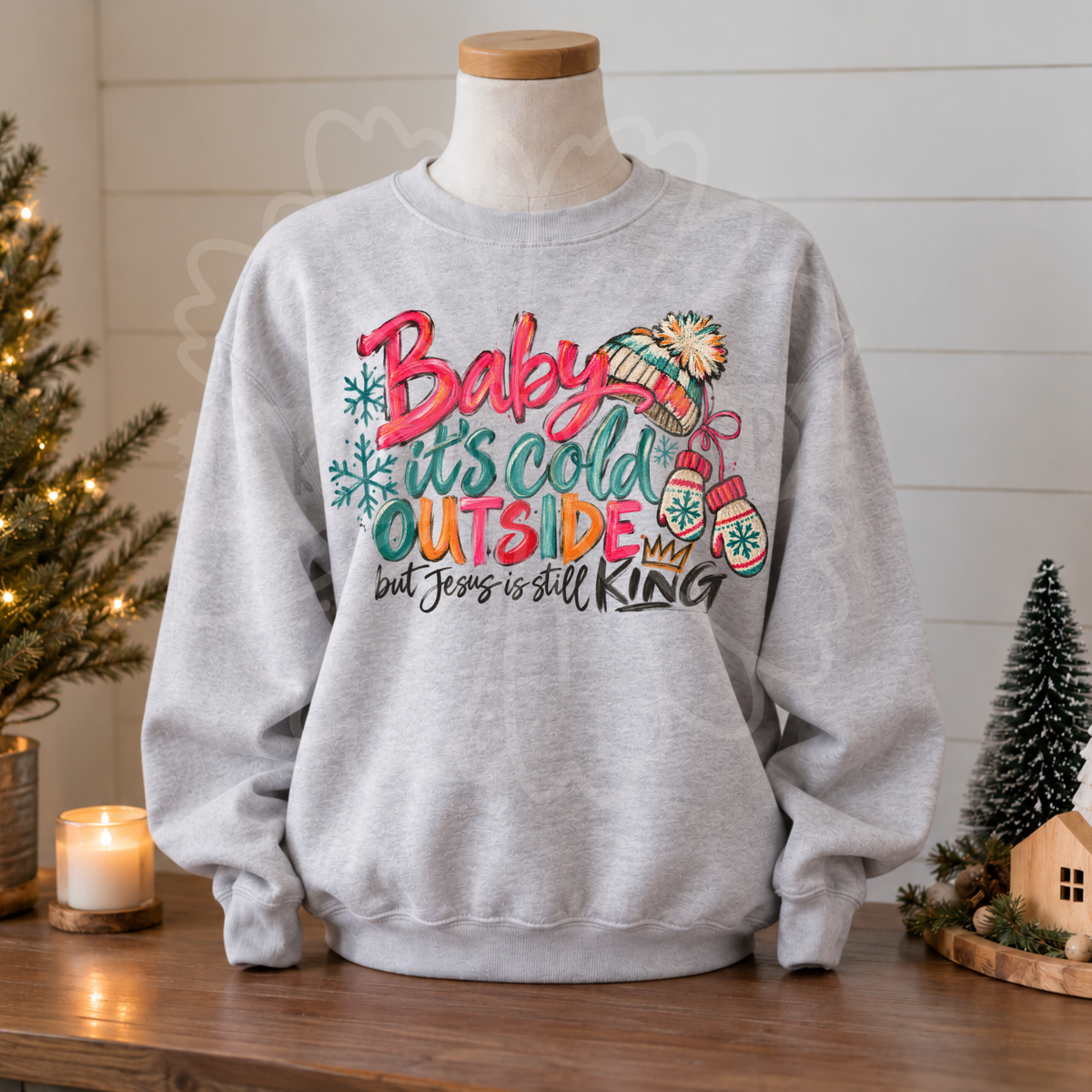 Baby it's cold snowflakes and hat DTF Transfer