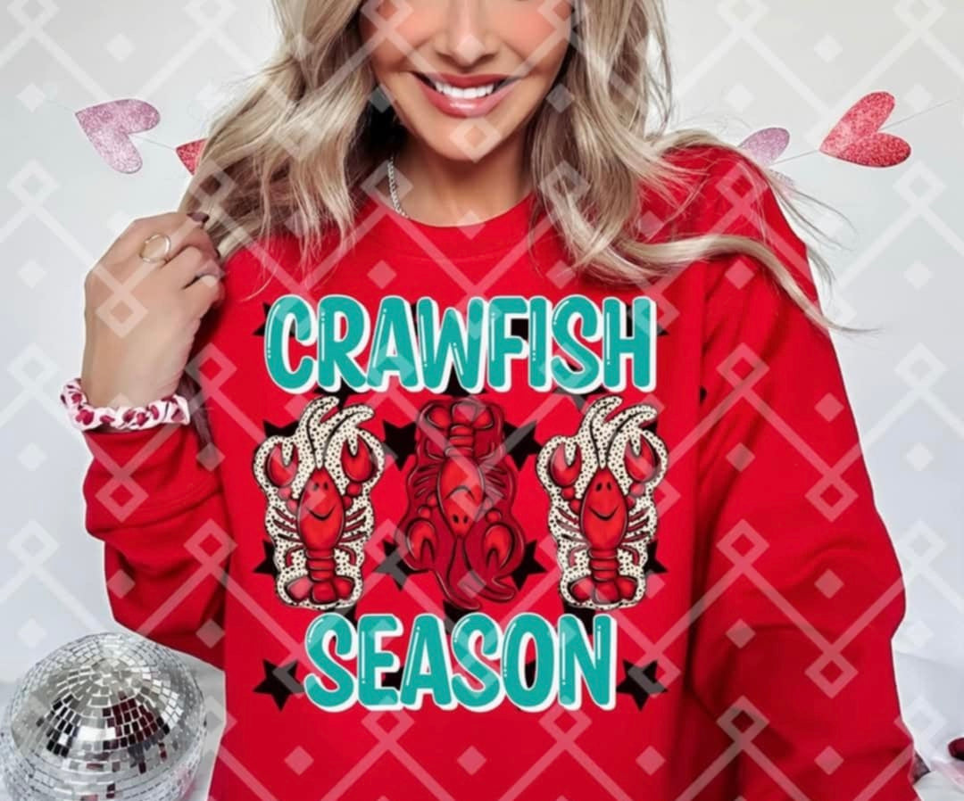 Crawfish season dotted background (CRAFTI) 85569 DTF transfer