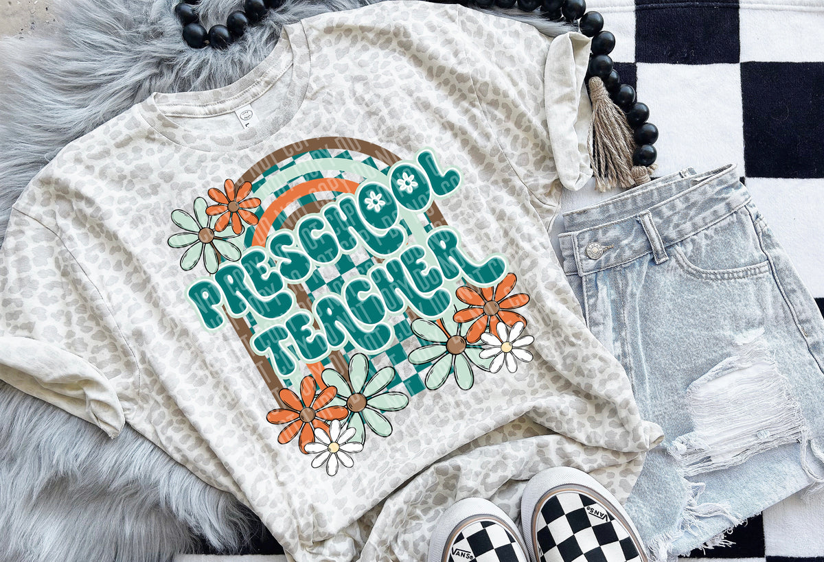 Preschool Teacher Floral Arch 49502 DTF transfers
