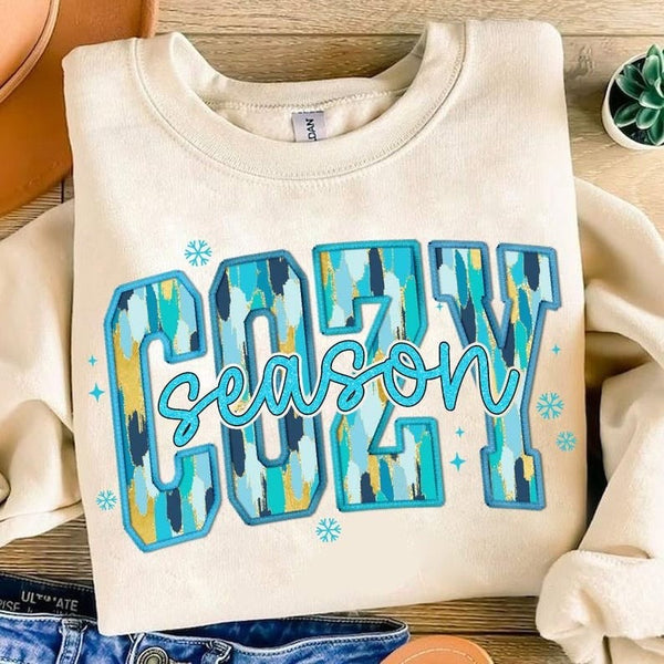 Cozy season blue 64813 DTF transfer