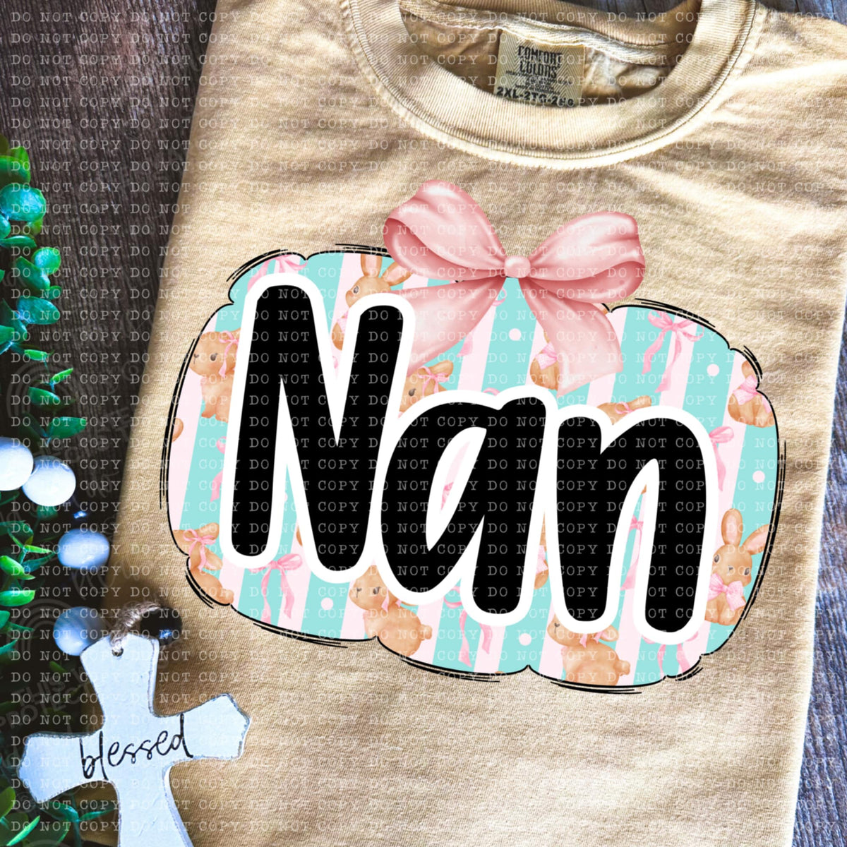 Nan bunny background (ECHT) 85662 DTF transfer