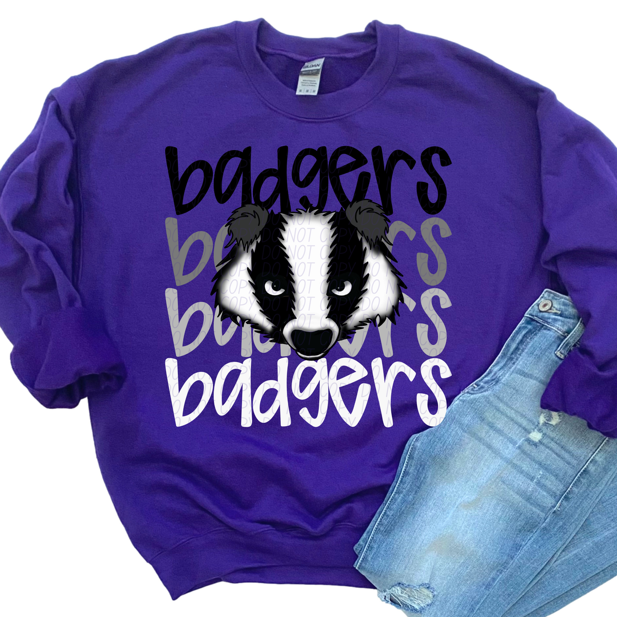 Badgers Word Stacked (CITY) 57422 DTF transfer