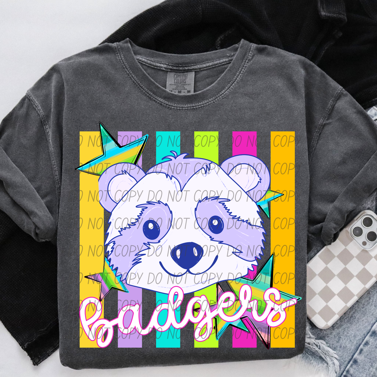 Badgers purple neon (City) DTF Transfer