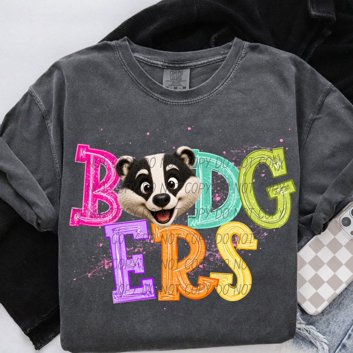 badgers happy little mascots (city) DTF transfer