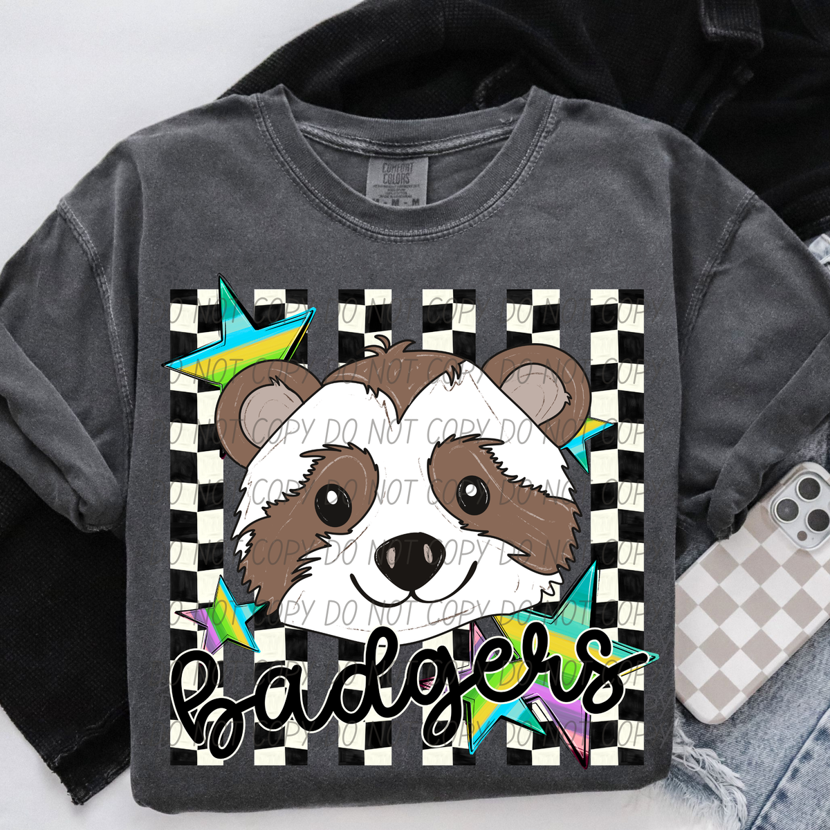 Badgers checker stripes (City) DTF Transfer