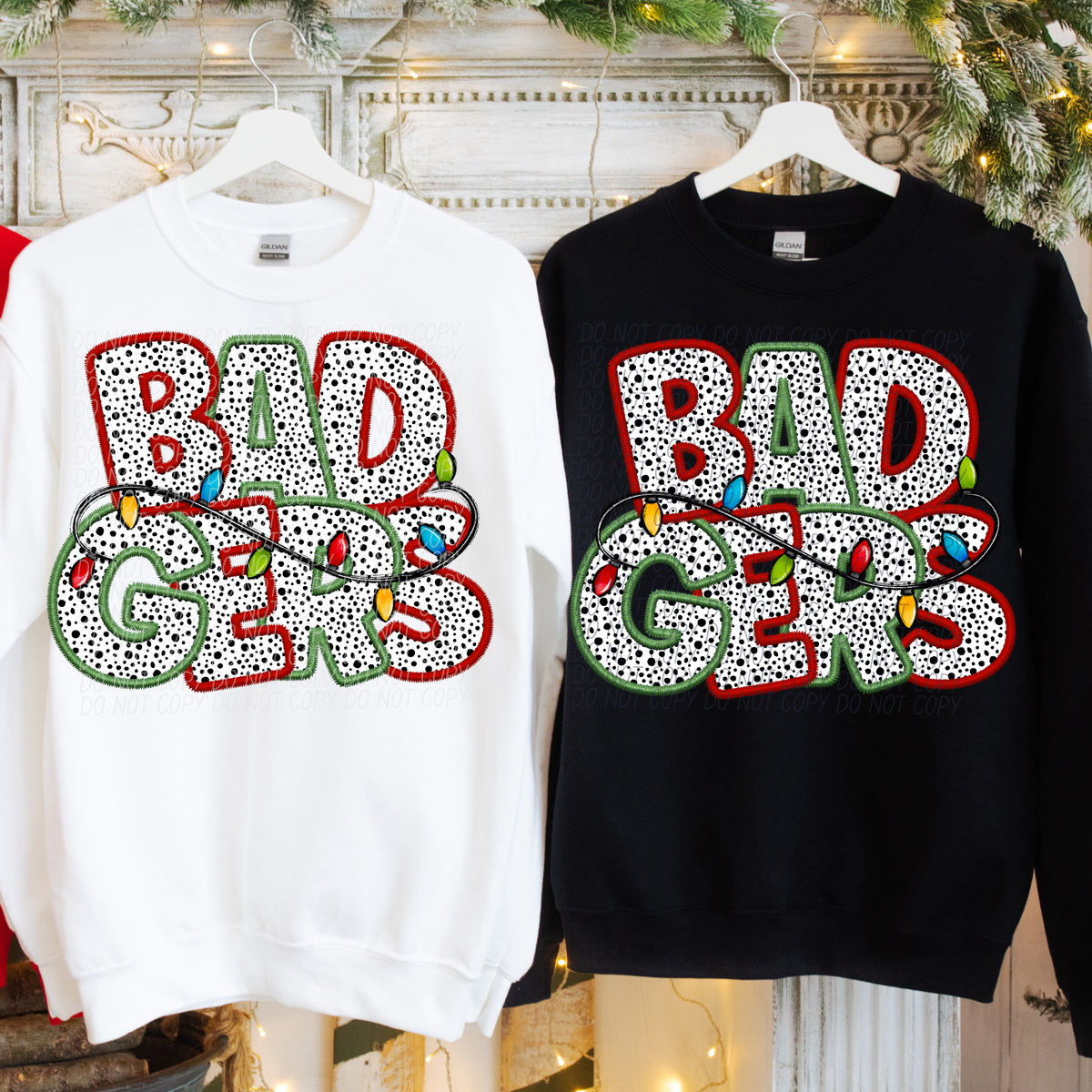 Badgers Christmas Light Mascots (City) DTF Transfer