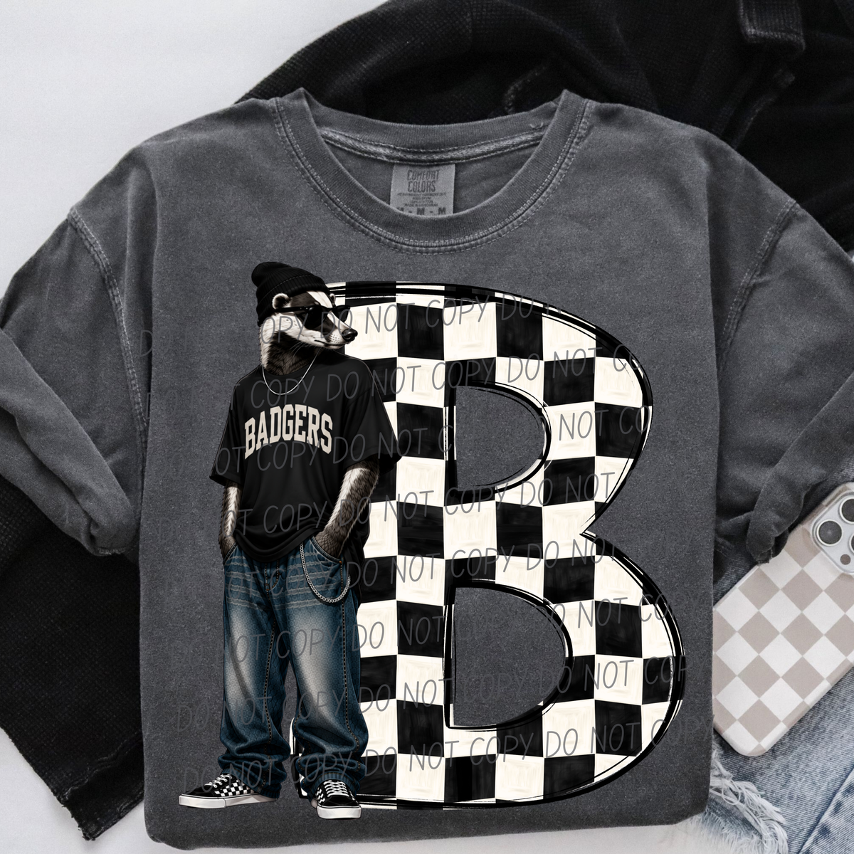 Badgers sideline sweatshirt mascots (City) DTF Transfer