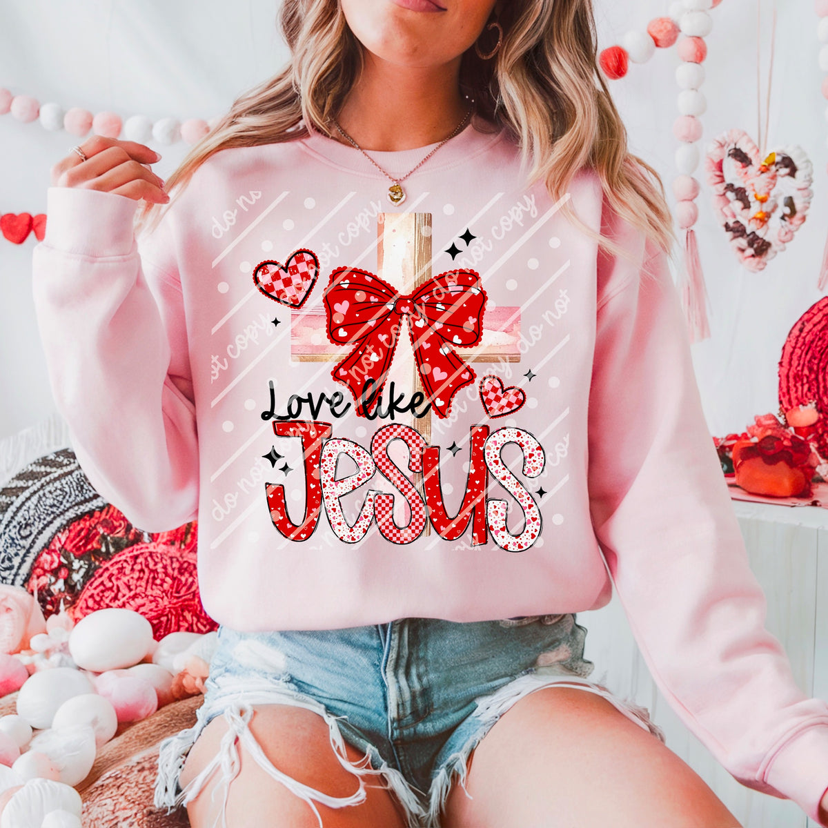 Love like Jesus cross (exclusive) DTF Transfer