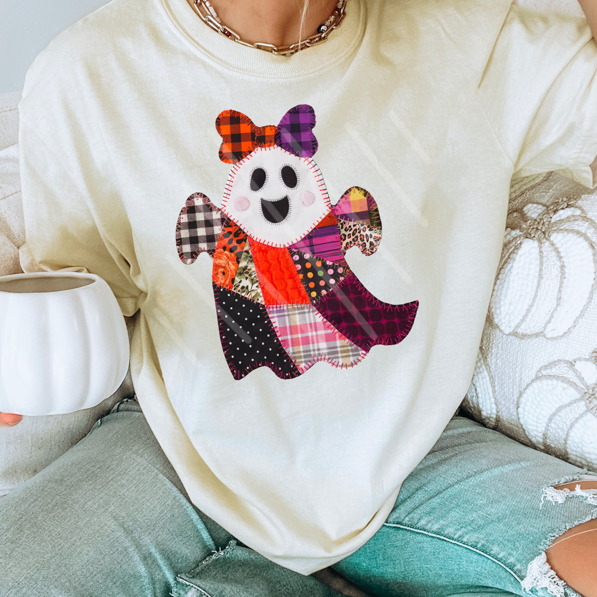 Faux Fabric Patchwork Ghost 110913 DTF transfer