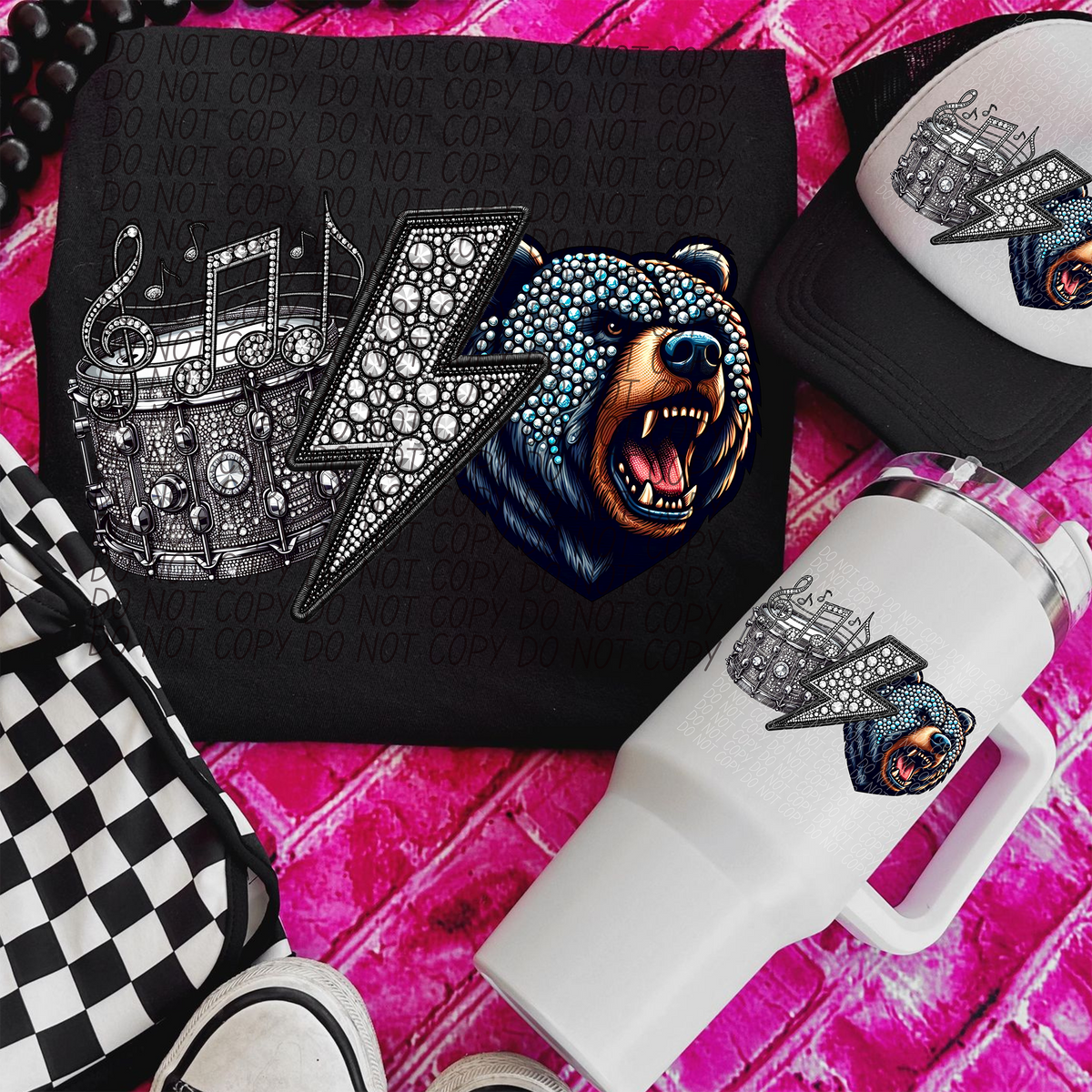 Band Mascot Bears With Fang Faux Rhinestone (CITY) 57531 DTF transfer