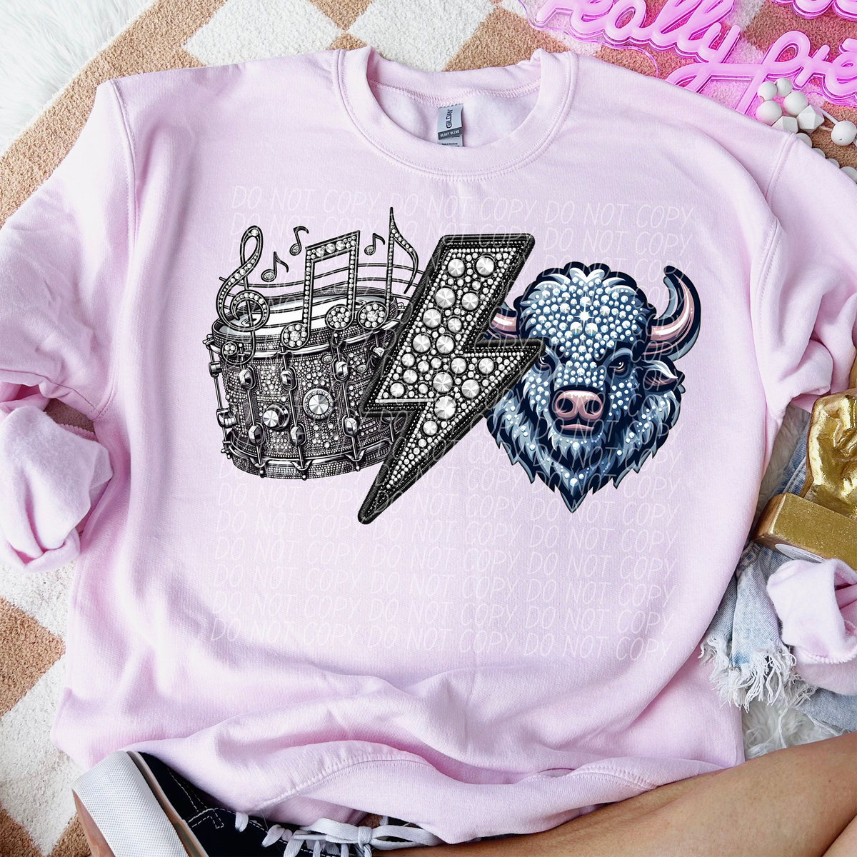 Band Mascot Bison (CITY) 57534 DTF transfer