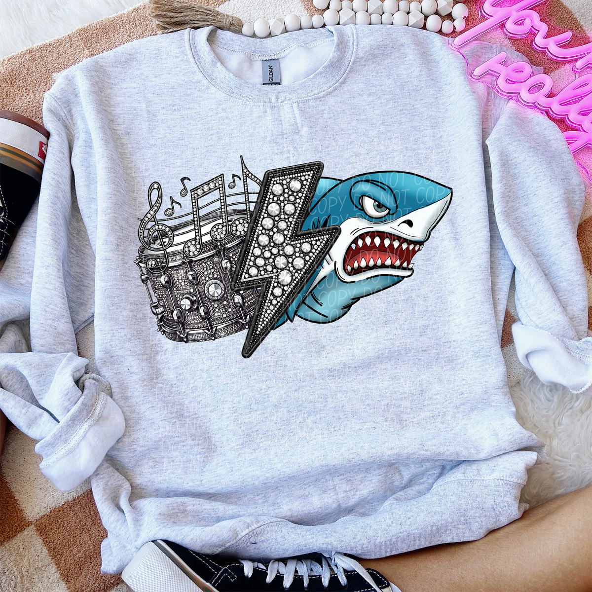 Band Mascot Sharks (CITY) 57566 DTF transfer