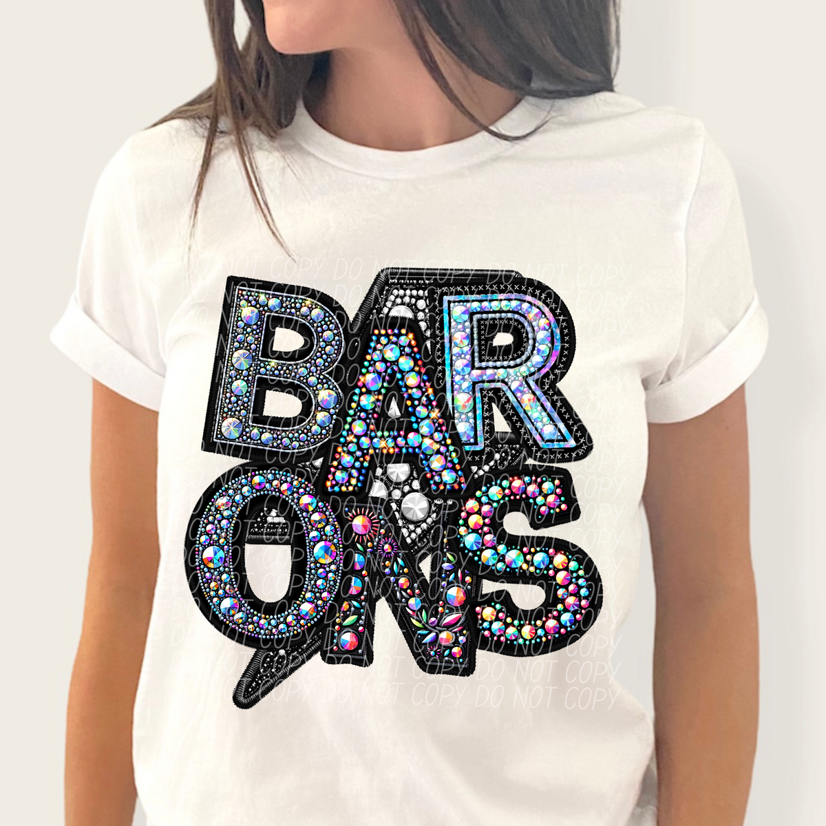 Barons lightning bolt rhinestones (city) 45256 DTF transfers
