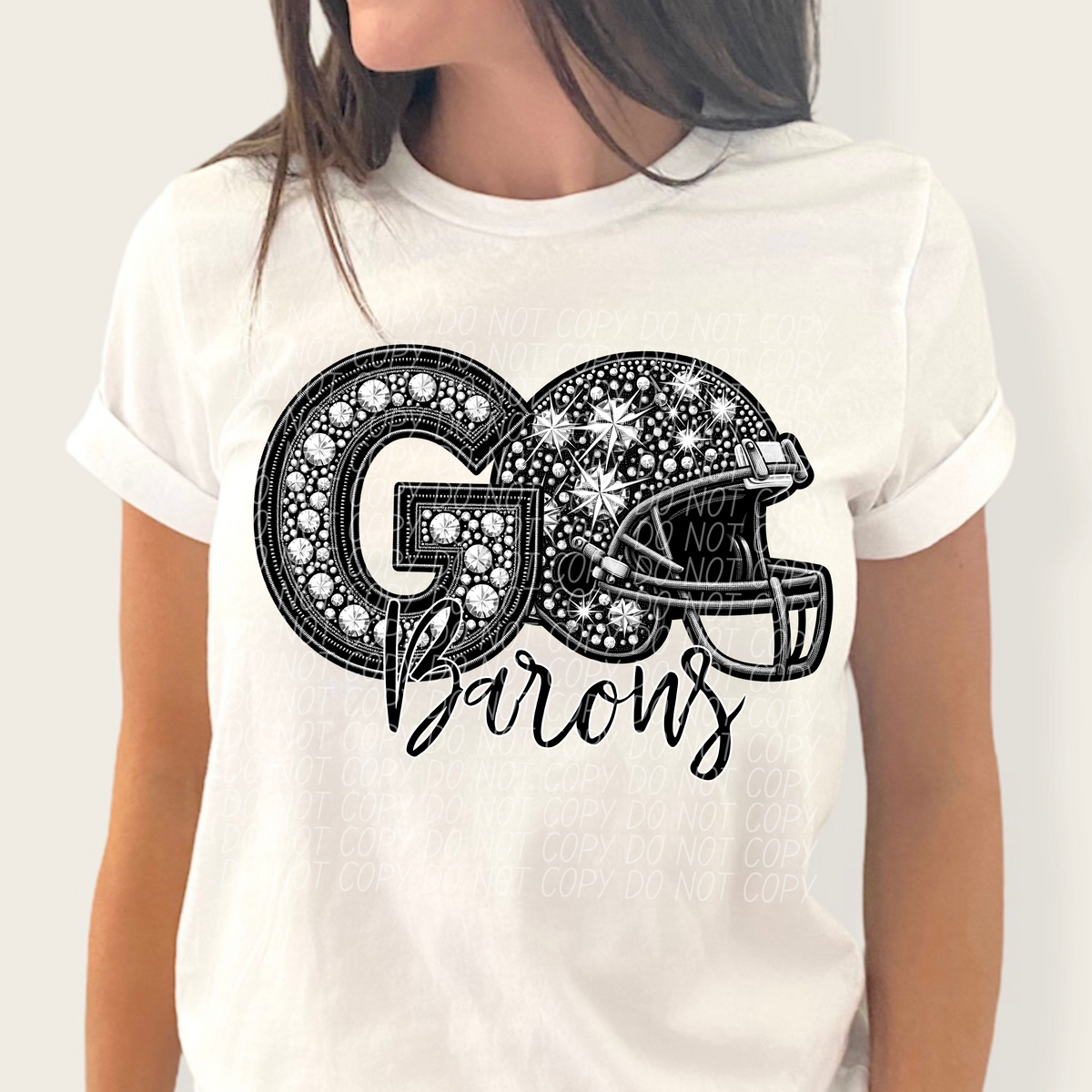 Go barons helmet and rhinestones CITY 45019 DTF transfer