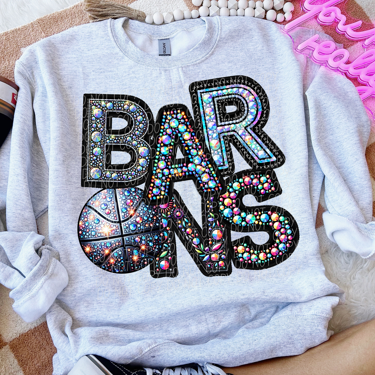 Barons Basketball Rhinestone (CITY) 66612 DTF transfer