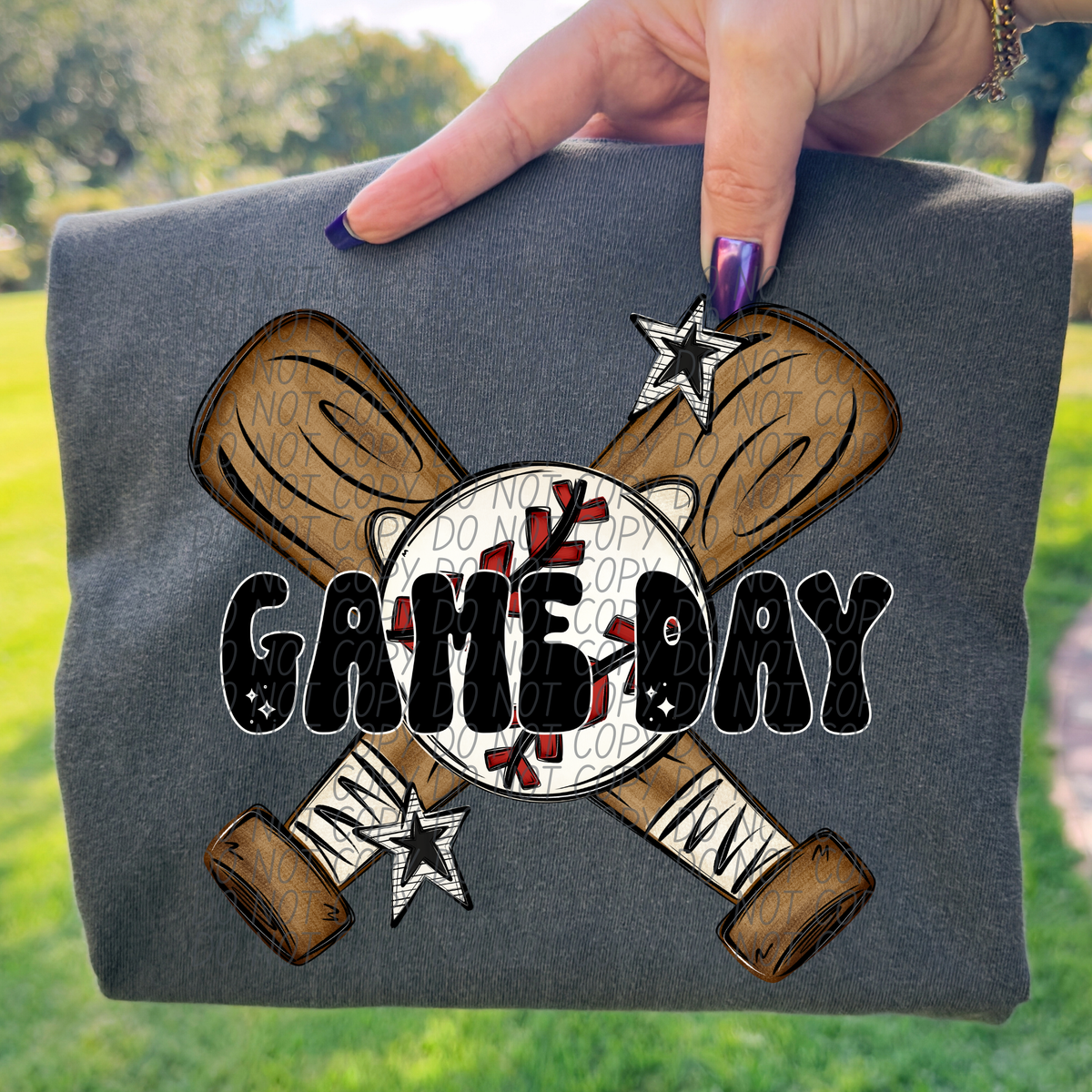Baseball Game Day BLACK (City) DTF Transfer