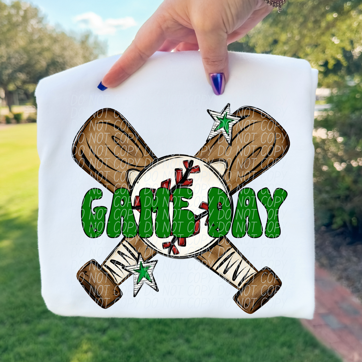 Baseball Game Day GREEN (City) DTF Transfer