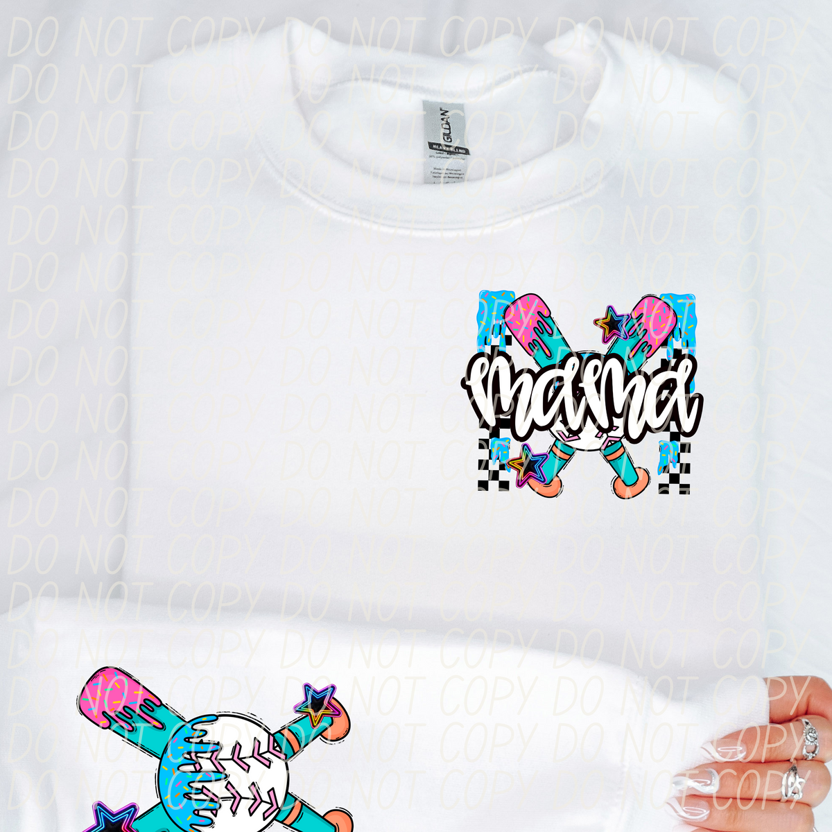 Baseball mama sleeve (CITY) DTF transfer