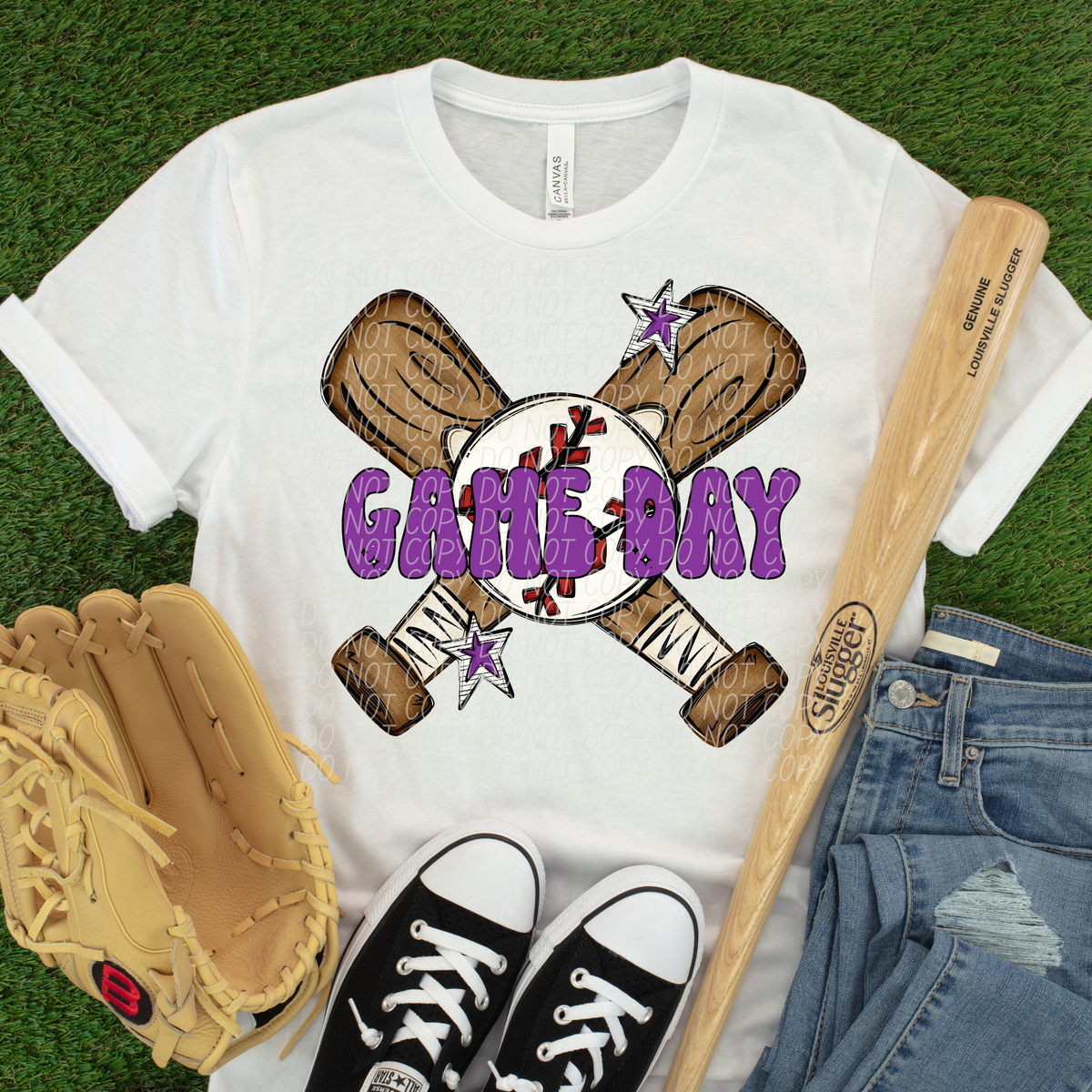 Baseball Game Day PURPLE (City) DTF Transfer