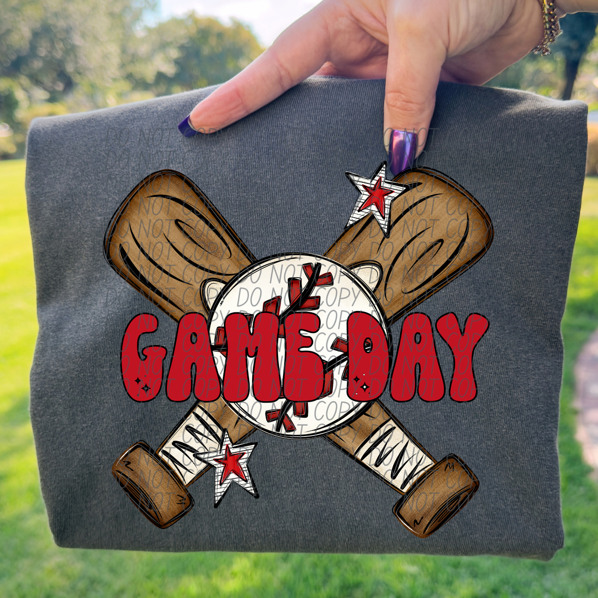Baseball Game Day RED (City) DTF Transfer