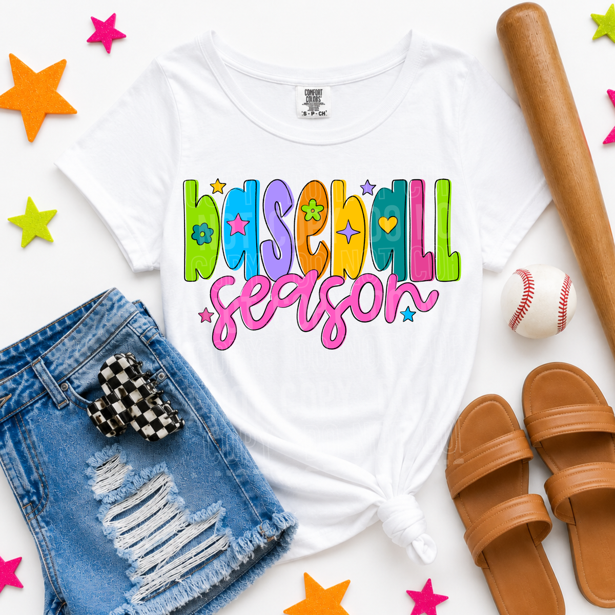 Baseball season bubble letters (SBB) DTF Transfer