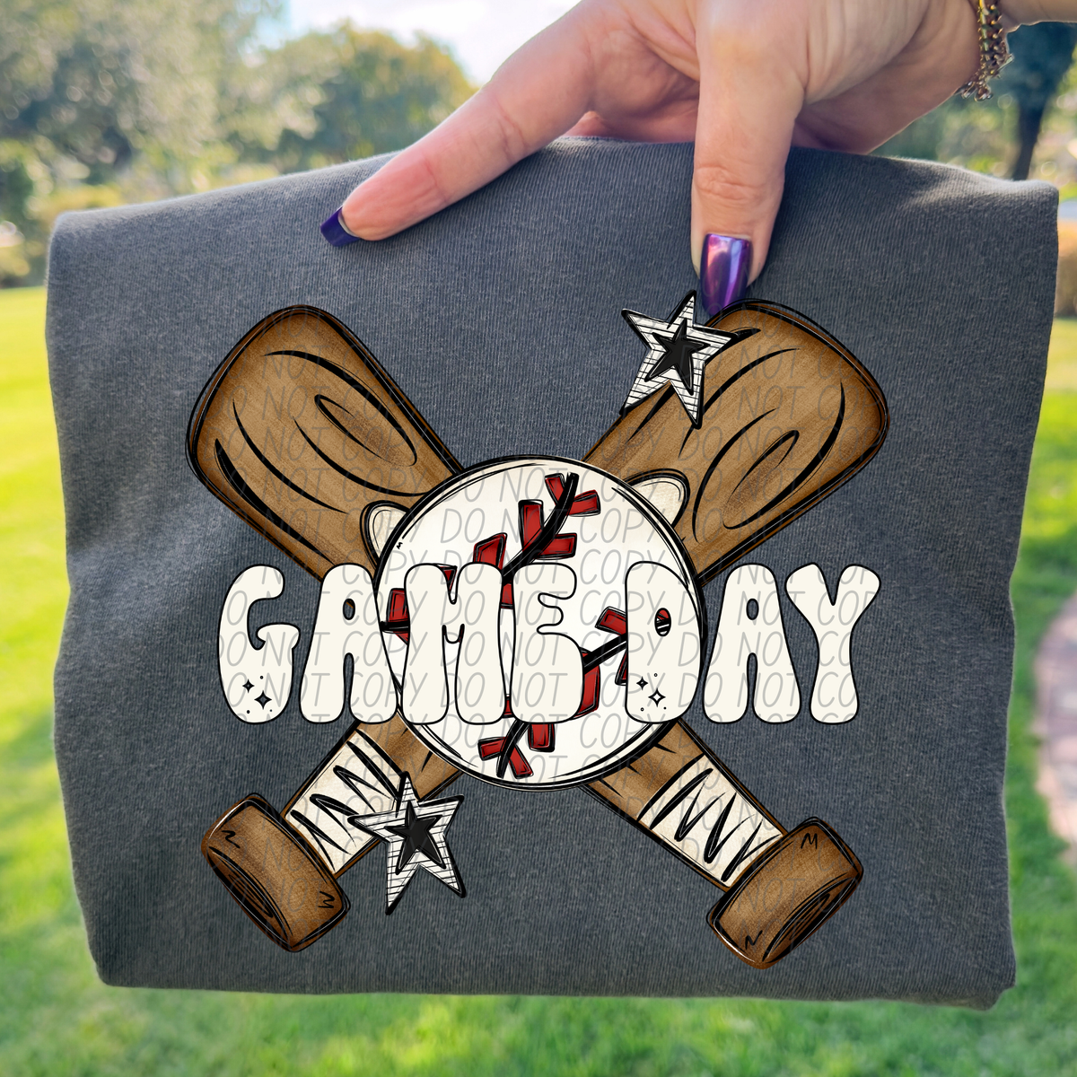 Baseball Game Day WHITE (City) DTF Transfer