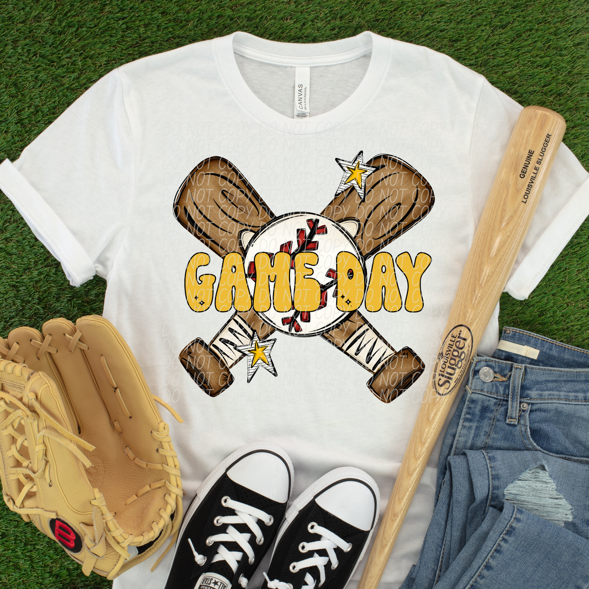 Baseball Game Day YELLOW (City) DTF Transfer