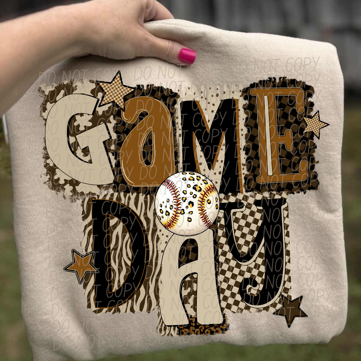 Brown Game Day Baseball (City) DTF Transfer