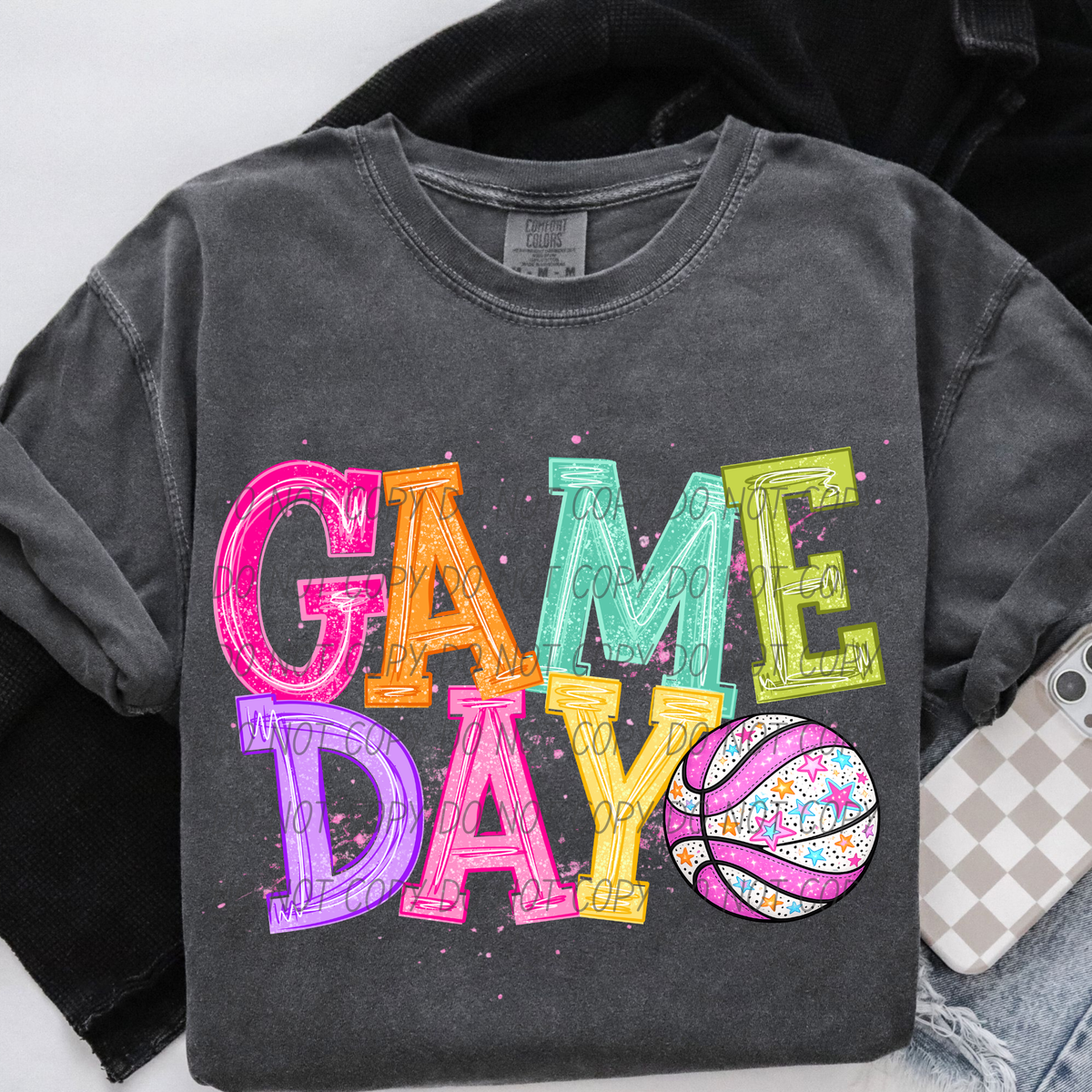 basketball bright game day (city) DTF transfer