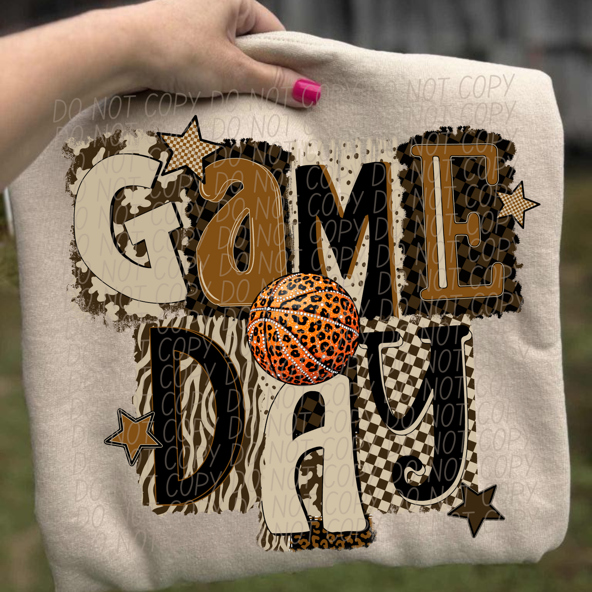 Brown Game Day Basketball (City) DTF Transfer