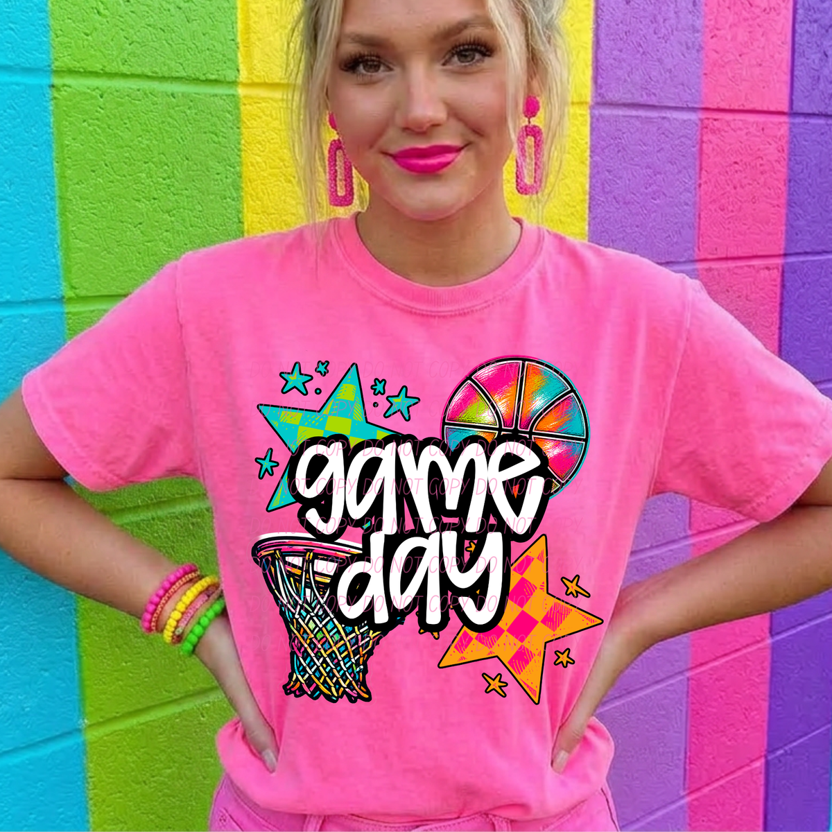 basketball game day neon items (city) DTF Transfer