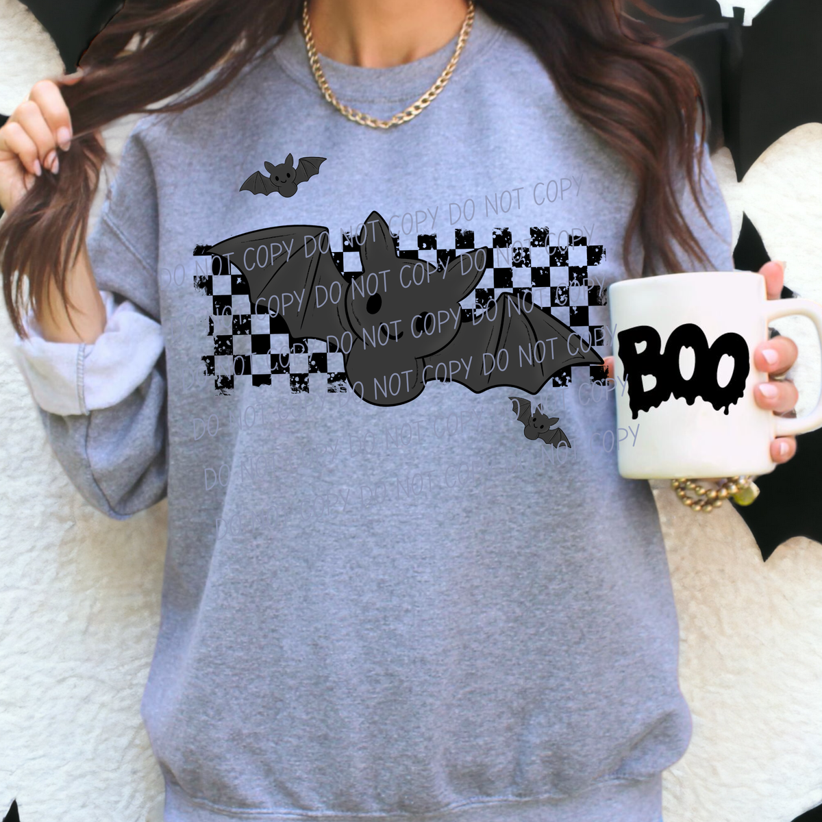 Bats checkered background (City) DTF Transfer