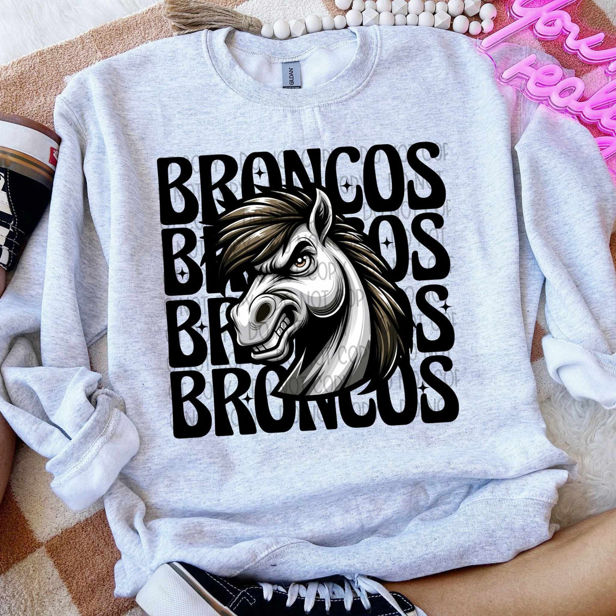 Broncos stacked Winking Mascot SWD 49043 DTF transfer