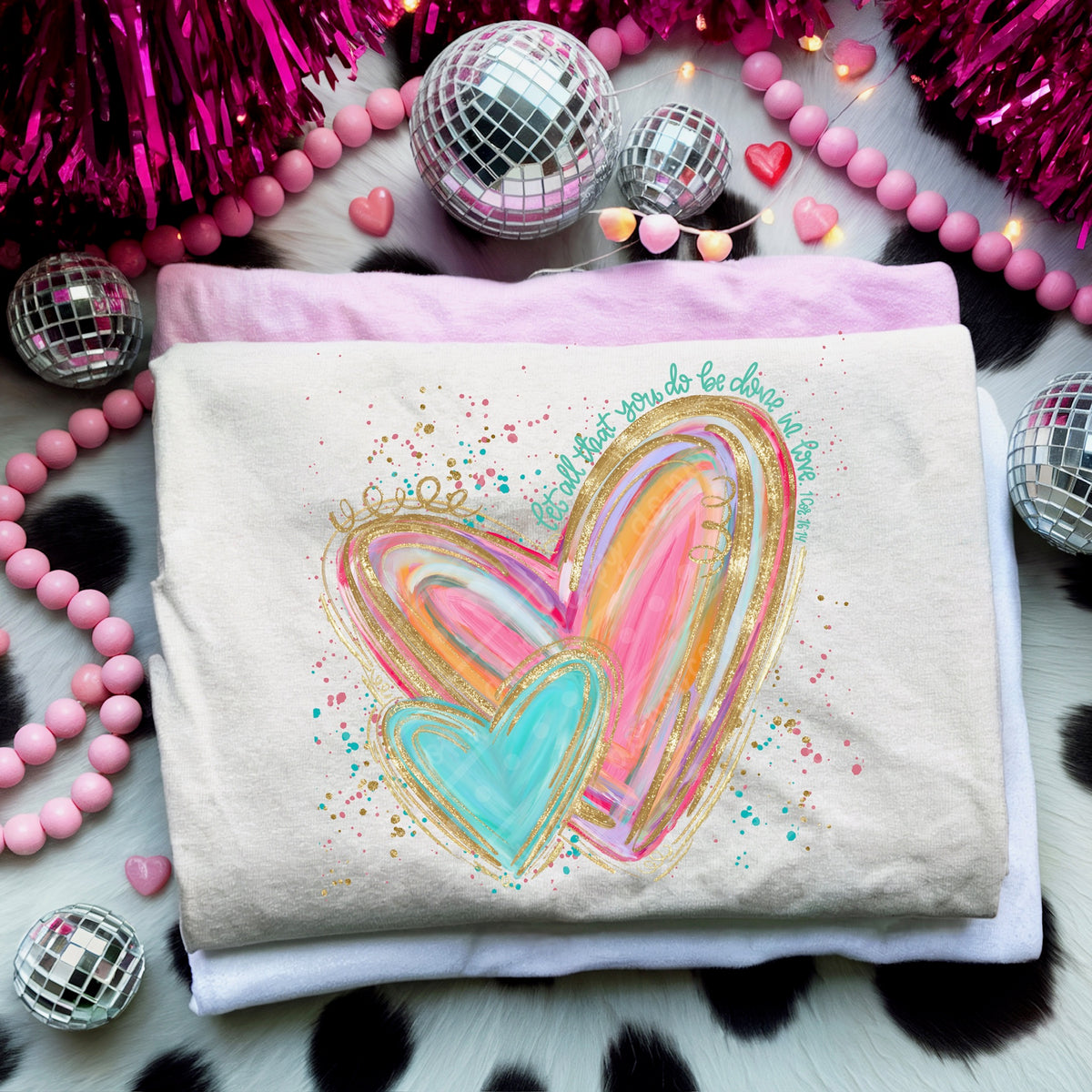 Be Done In Love heart with splatter DTF transfer