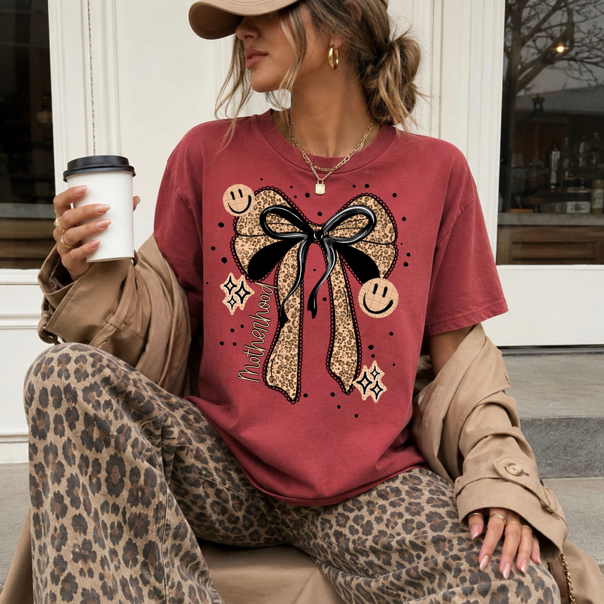 Motherhood Bow (tan and black) (CSC) DTF Transfer