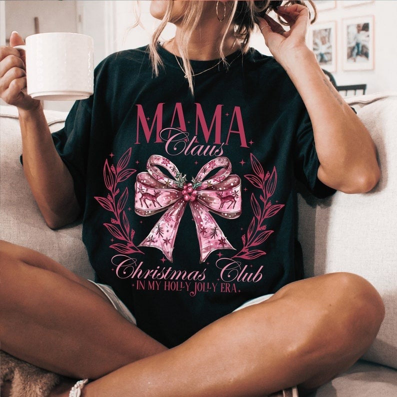Mama claims Christmas club pink 50963 DTF transfer