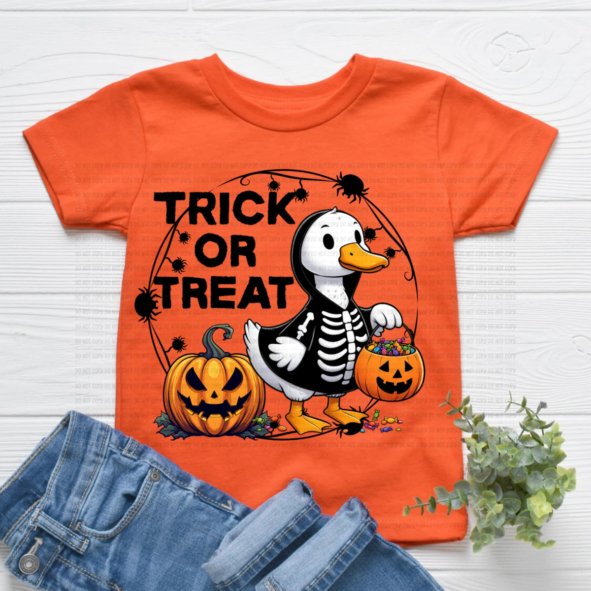 Trick Or Treat Skeleton Goose REVEL DTF transfer