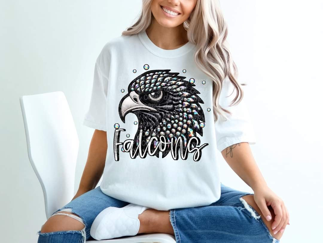 Falcons bedazzled mascot 53588 DTF transfer