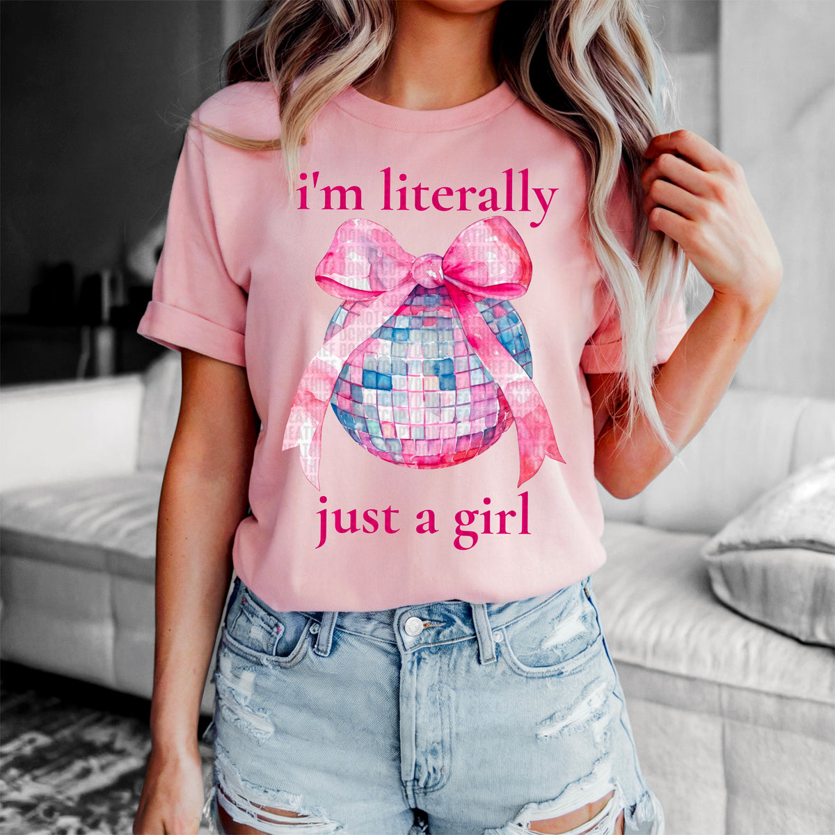 I’m literally just a girl mirrorball 93704 DTF transfer