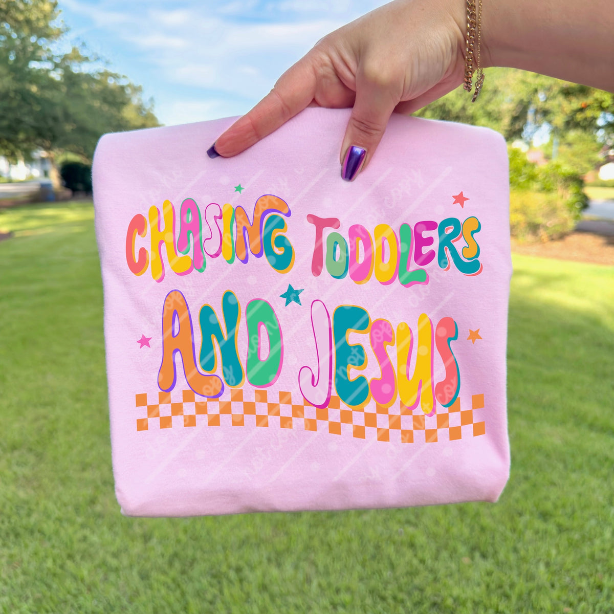 Chasing toddlers and jesus (scarlow) DTF transfer