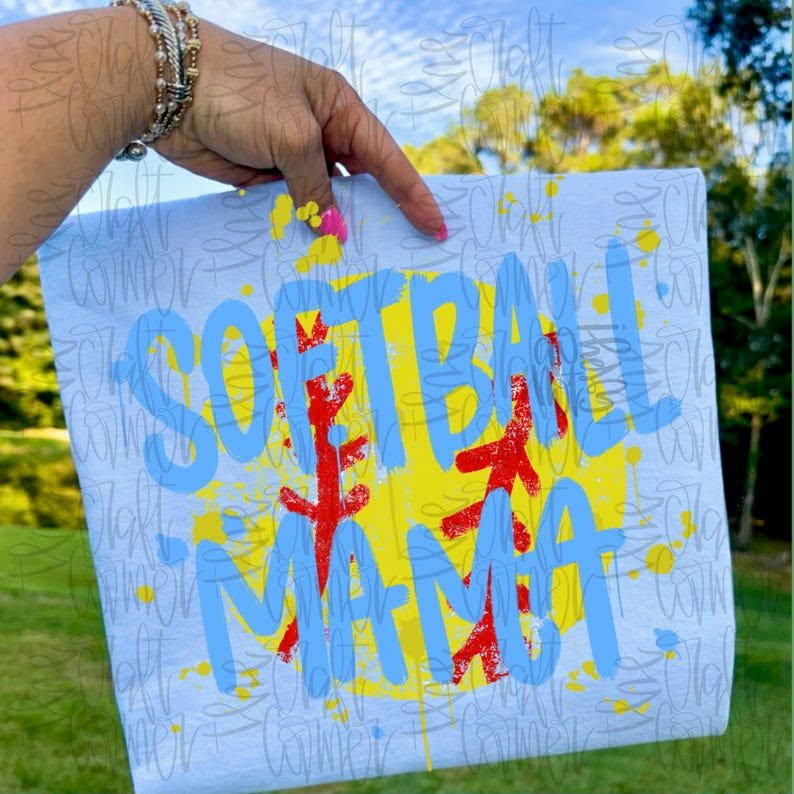 Softball mama blue font Sunday Special DTF transfer